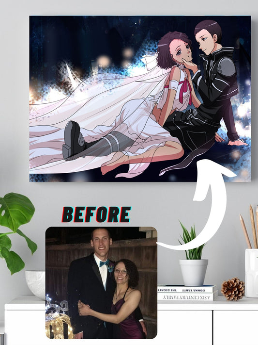 Custom Anime Couple Portrait Personalized Anime Fighter 